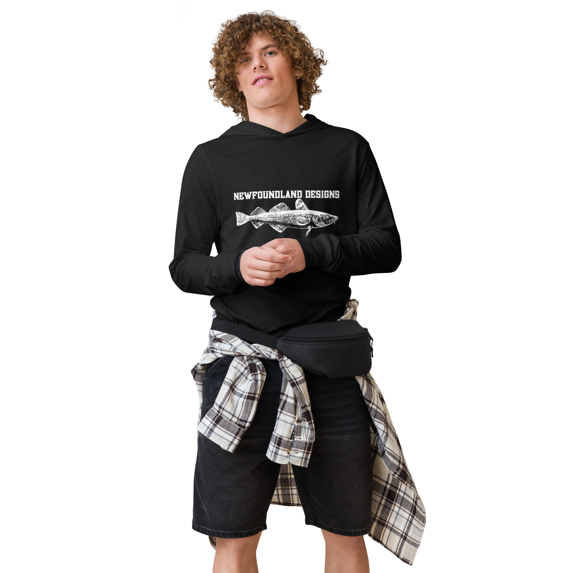 Newfoundladn Designs Hooded long-sleeve tee